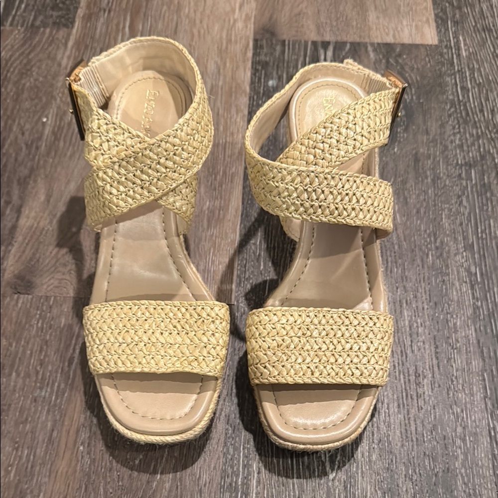 Enzo Angiolini Woven Wedge Sandals